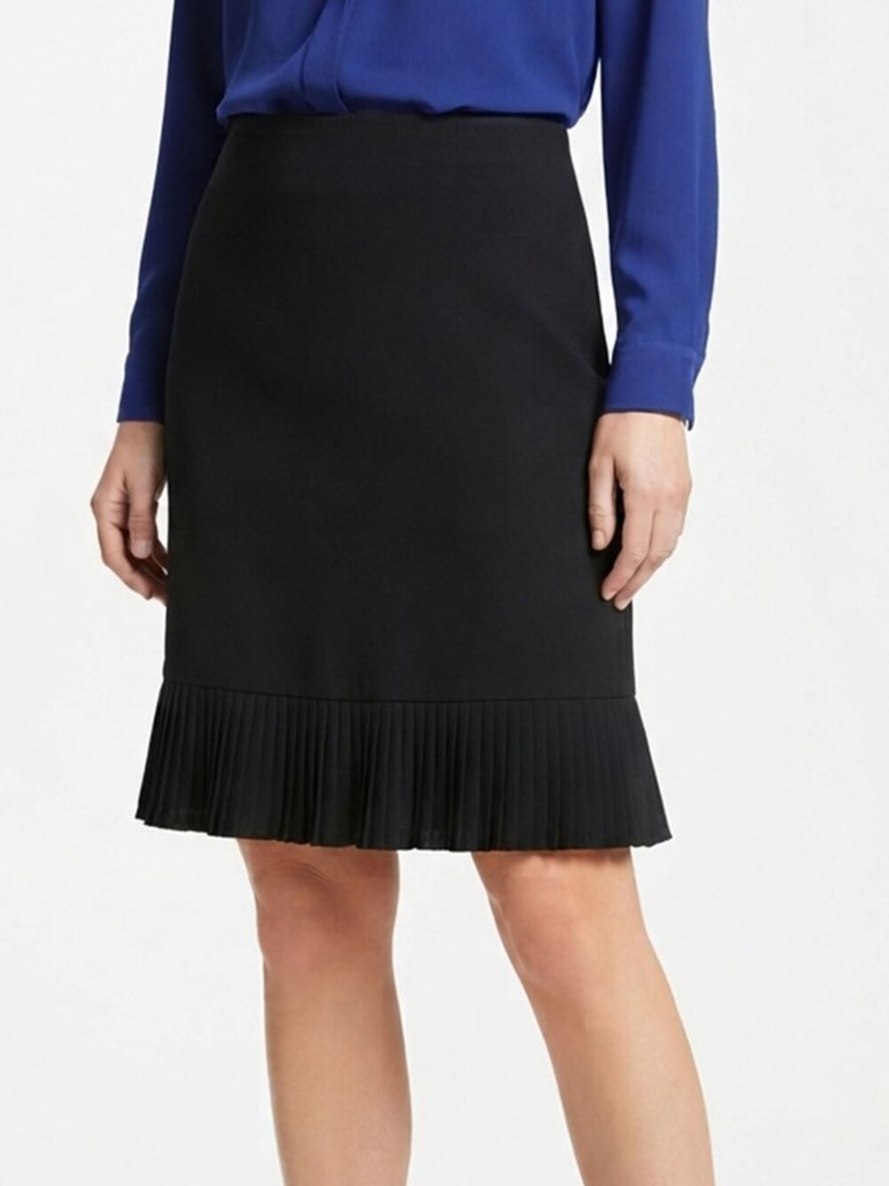 Joseph Ribkoff Black Ruffle Hem Pencil Skirt Size 8 EUC Career Office